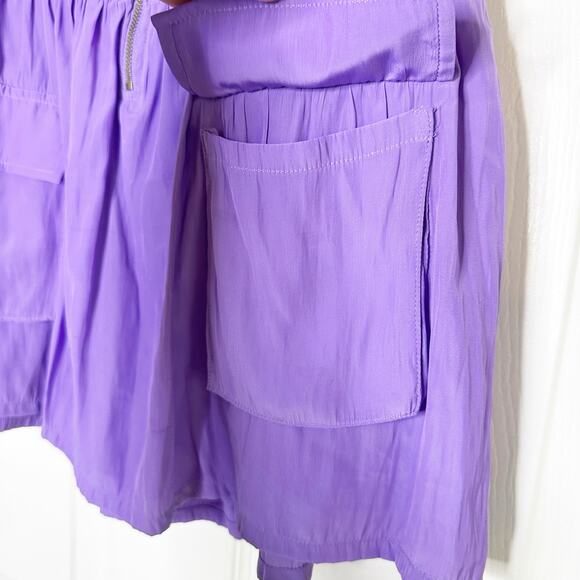 Ramy Brook Rosalie Mini Skirt Half Zip Purple Womens Size Small - Picture 3 of 8